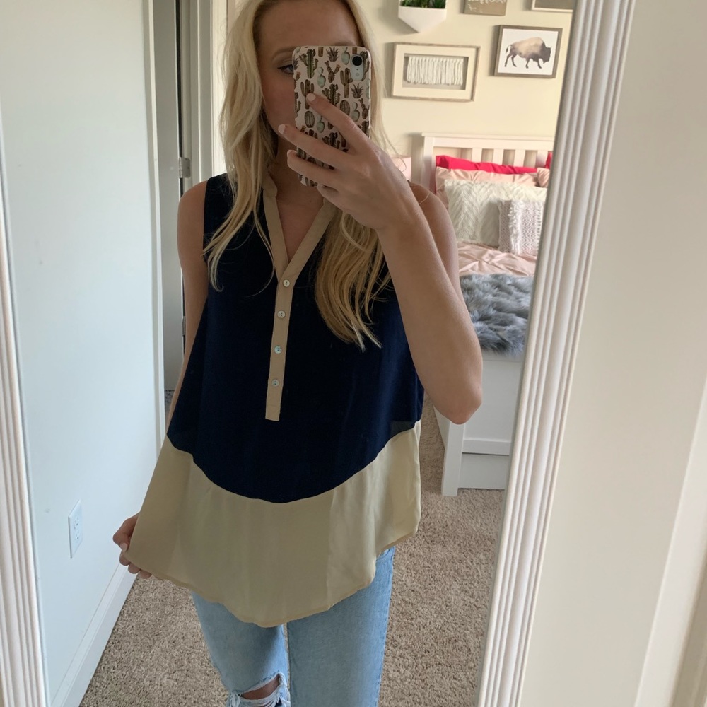 Color block blouse